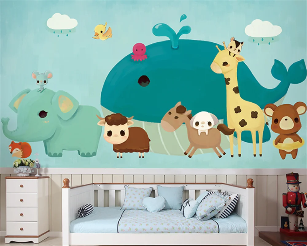 Beibehang Customized Modern New Children Boys And Girls Room Animal