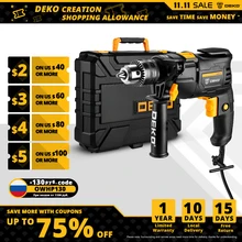 Deko 220v chave de fenda elétrica 2 funções elétrica martelo rotativo broca ferramentas elétricas (série dkidz)