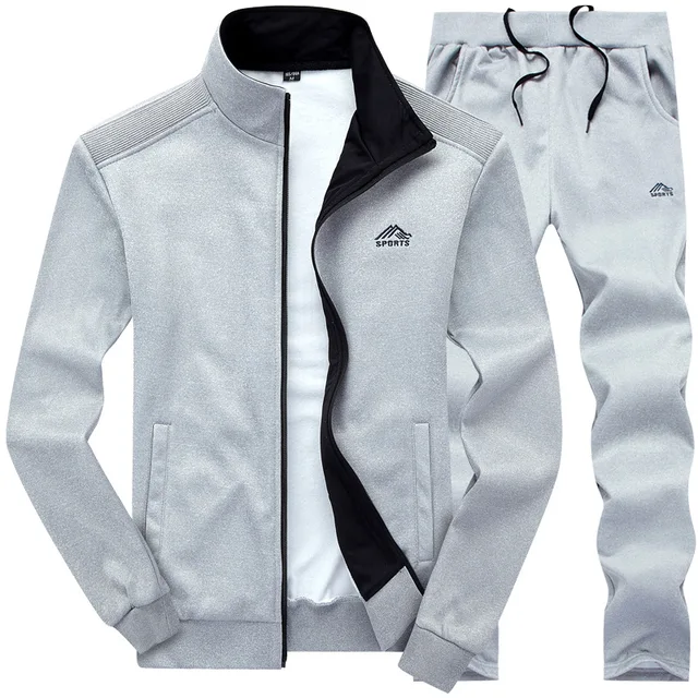 Tracksuits Men Polyester Sweatshirt Sporting Fleece 2022 Gyms Spring Jacket + Pants Casual Men's Track Suit Sportswear Fitness 3