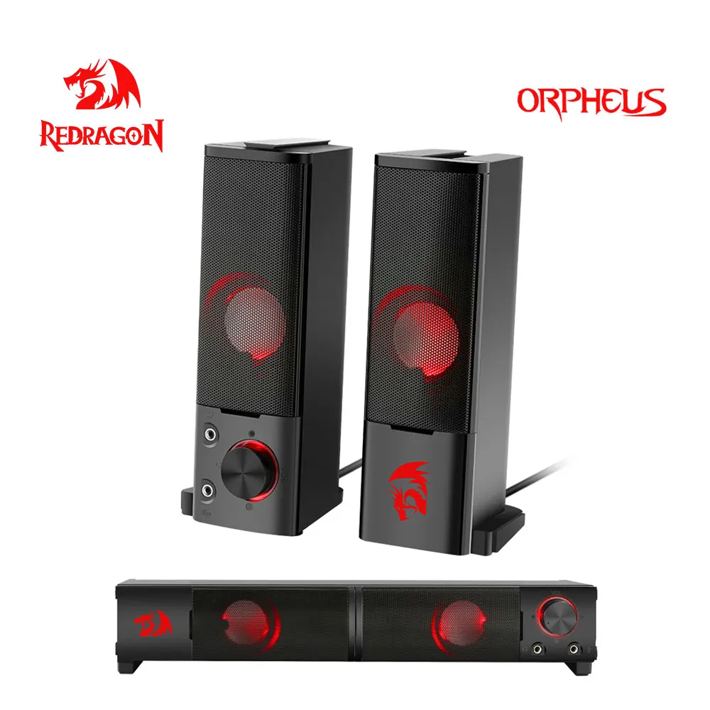 Redragon Orpheus aux 3.5mm stereo surround music gaming backlight speakers column sound bar for computer PC - Цена: 1 953,03 - 2 344,24 руб.