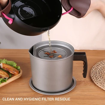 

Sink Strainer Stainless Steel Kitchen Oil Filter Lard Tank Frying Filter Leak-Proof Oil Pot Multi-Function Kitchen Filter Pot