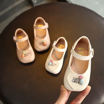 

Spring Solid Color Girls Princess Shoes Soft Bottom Non-slip Baby Leather Shoes Toddler Girls Leather Shoes