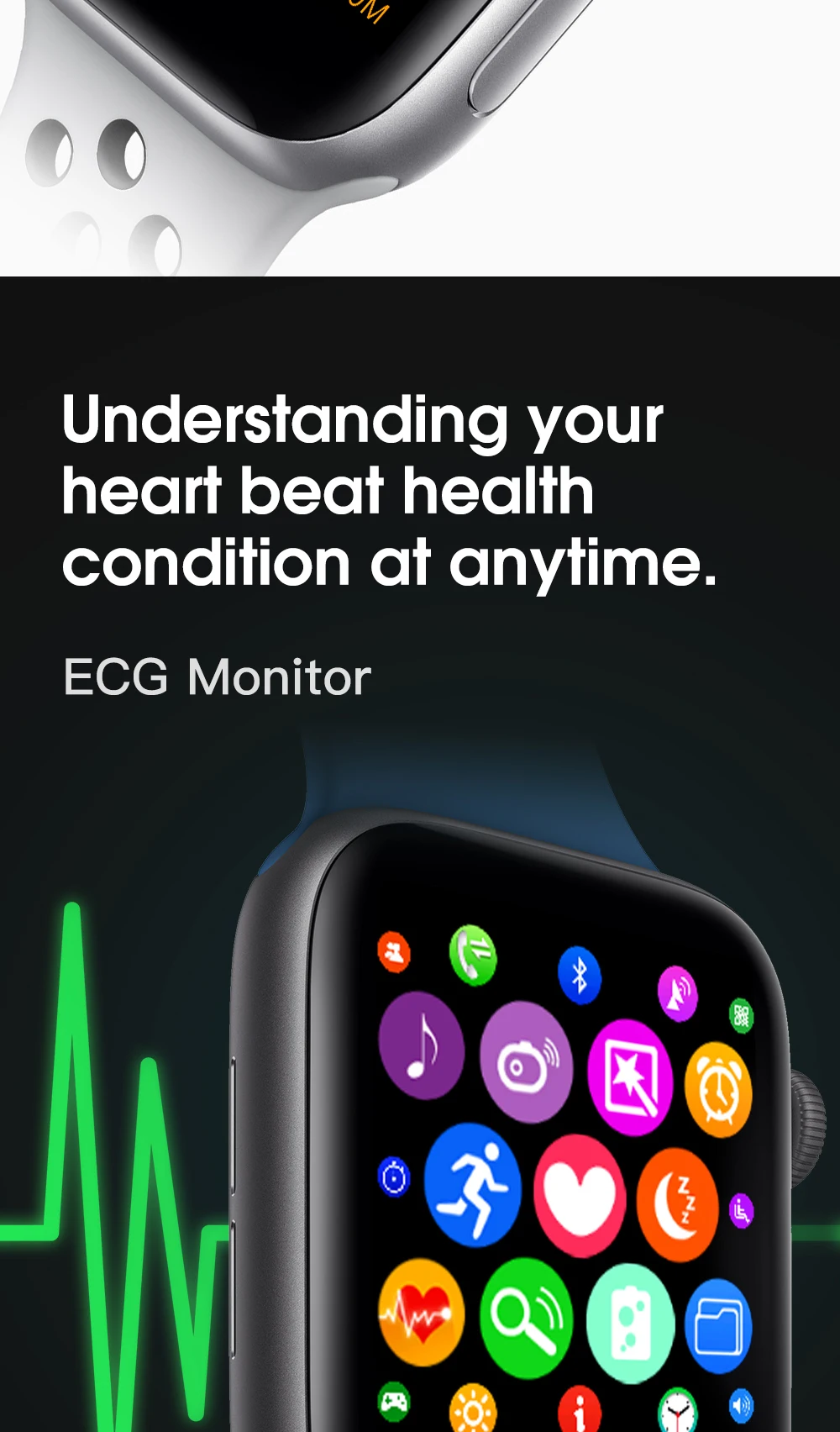 Microwear W54 Smart watchSmart носимые устройства монитор-темпуратура артериального давления качество сна Беспроводная зарядка