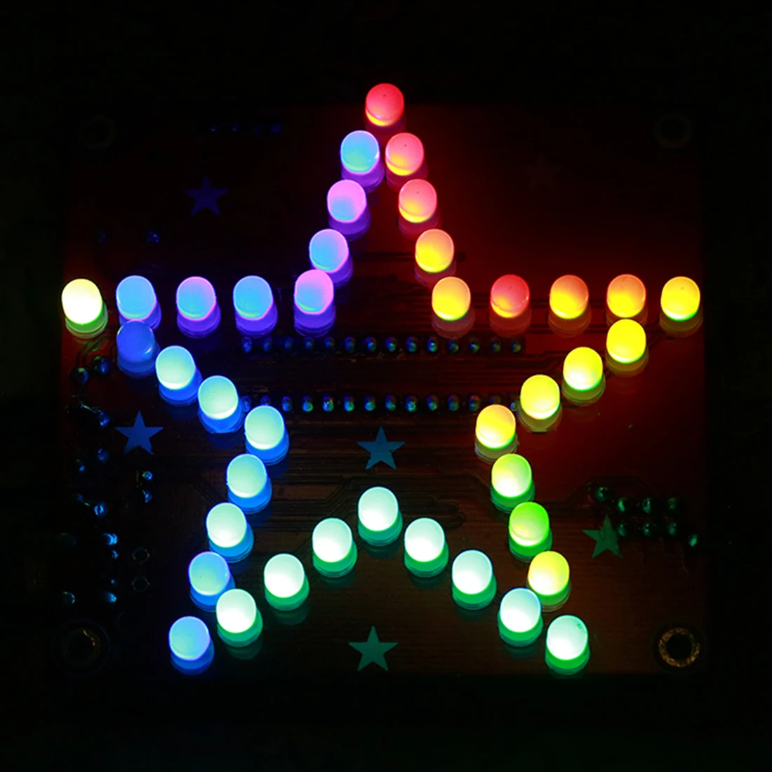DIY Сварка электронных сыпучих частей красочная музыка пятиконечная звезда светодиодный светильник комплект с 5 мм матовые лампы бусины