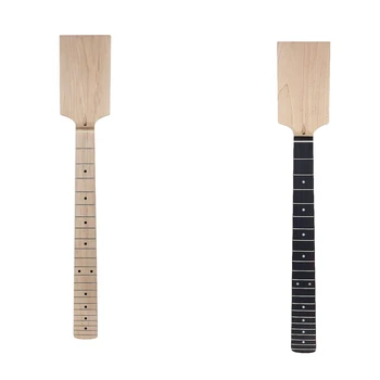 

2 PCS Electric Guitar Neck Paddle Head Maple 22 Frets Dot Inlay Unfinished Diy Parts-GS13 & GS29