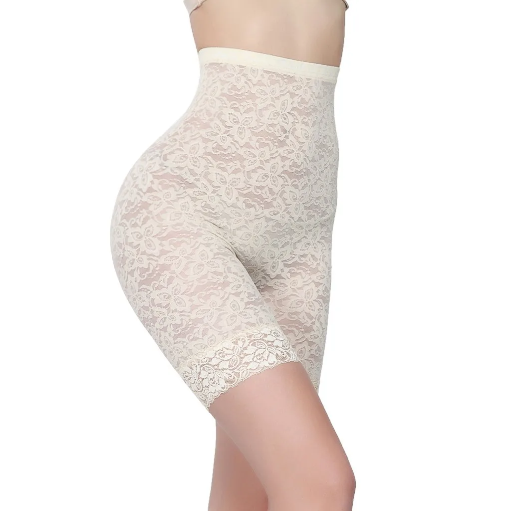 25#2PC Seamless Short Pants Women Lace Spandex Breathable Safety Shorts Large Size Under Skirt Dress Hip Pads Underwear