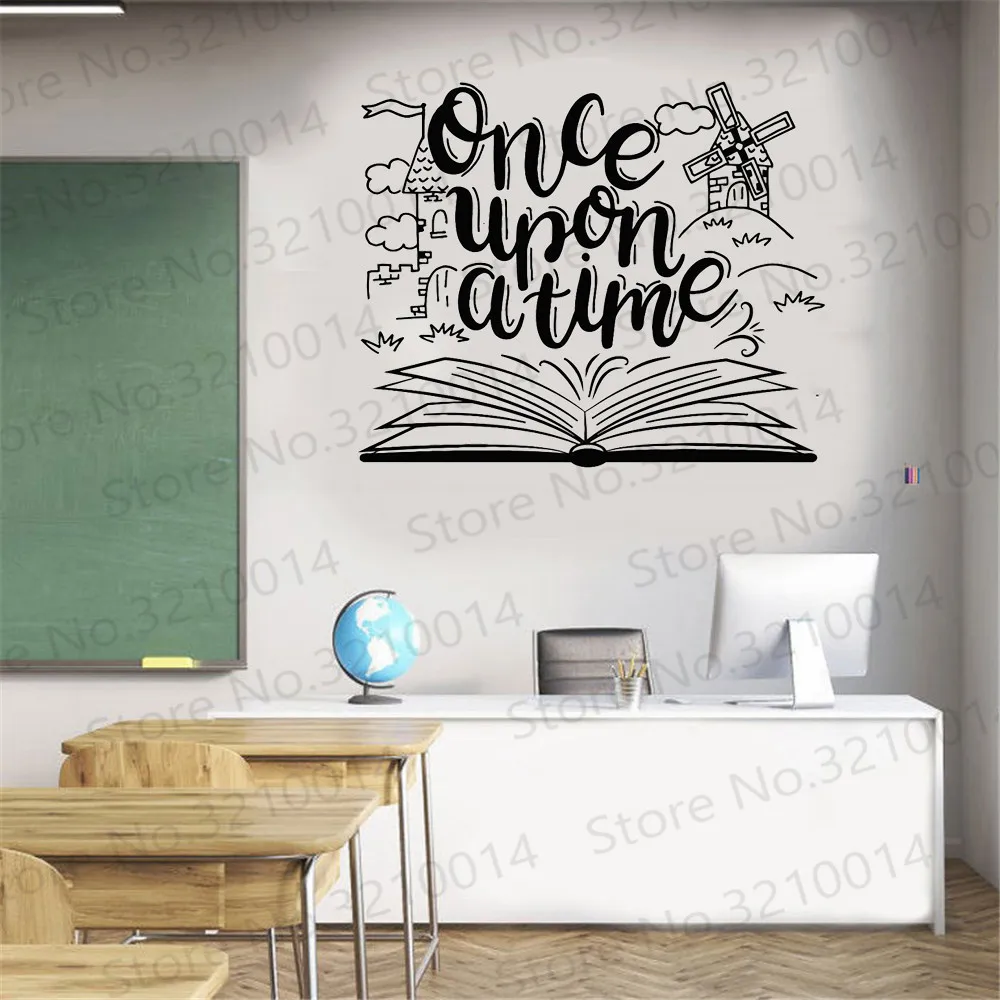 Настенная Наклейка Once Upon A Time Tale книга библиотека детская комната для чтения