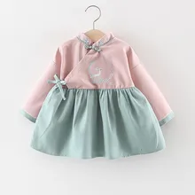 Платье для девочек с длинными рукавами; сезон весна-осень