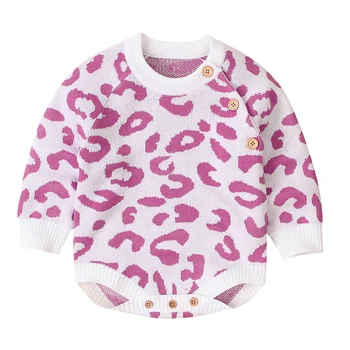 

2019 new Baby Bodysuits pink Cow plaque long Sleeve boy's sets Overall Polyester infant girls Jumpsuit Newborn Clothes 1Pcs/lot
