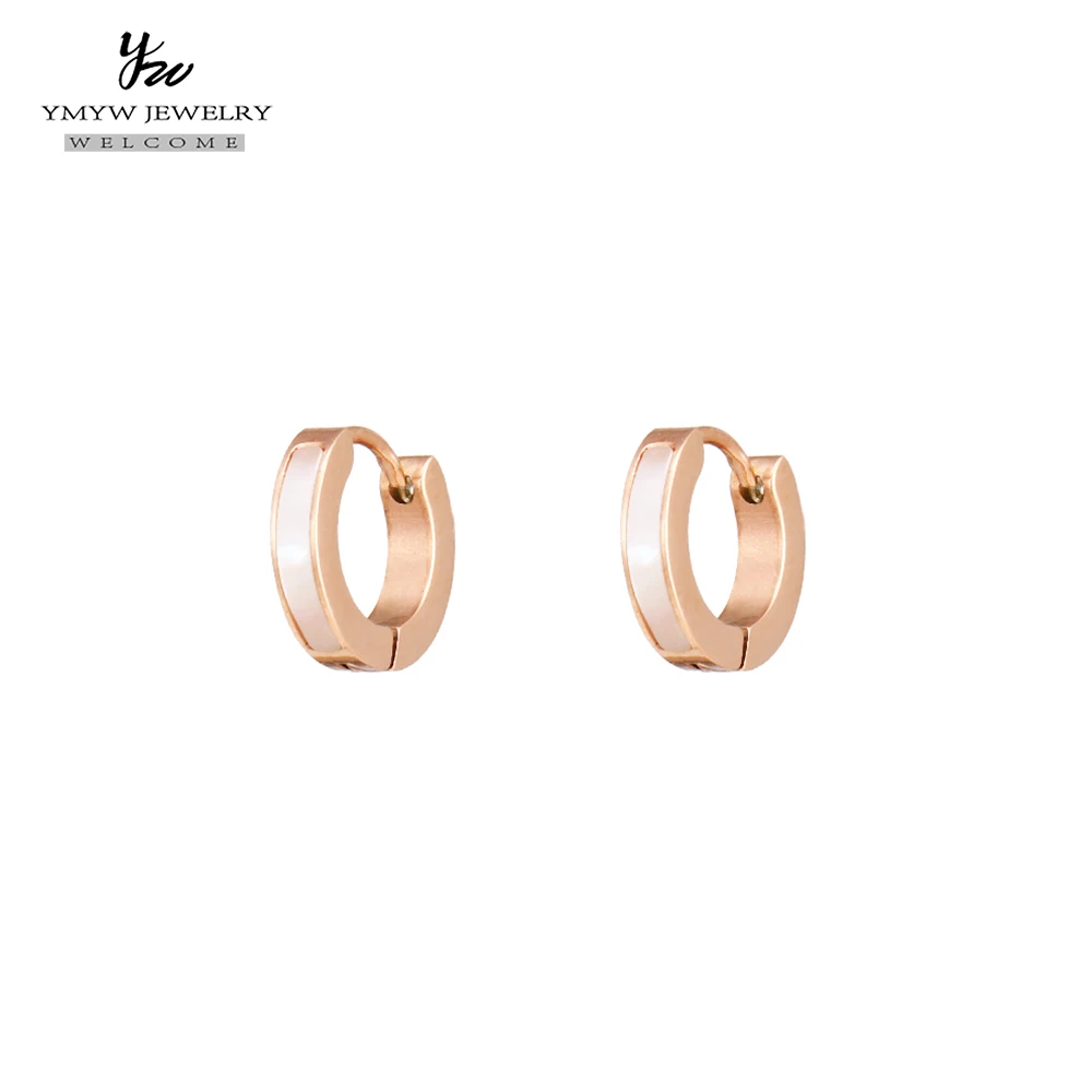 

YMYW 2019 Fashion Simple Pop Stainless Steel Rose Gold Irregular Round Earrings Elegant Earrings Statement Ladies Jewelry