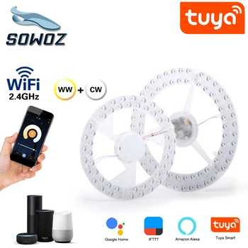 

Smart home control Tuya Smart Life LED ceiling light wick 96W 72W Panel Lamp AC 165-265V Remote Dimmable Control for room lights