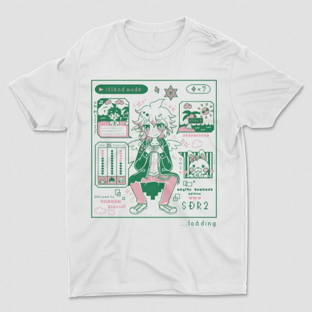 Women Cute Japanese Anime Shirt Danganronpa Nagito Komaeda Graphic Tee Danganronpa Video Game Inspired Tee Plus Size Women Tops