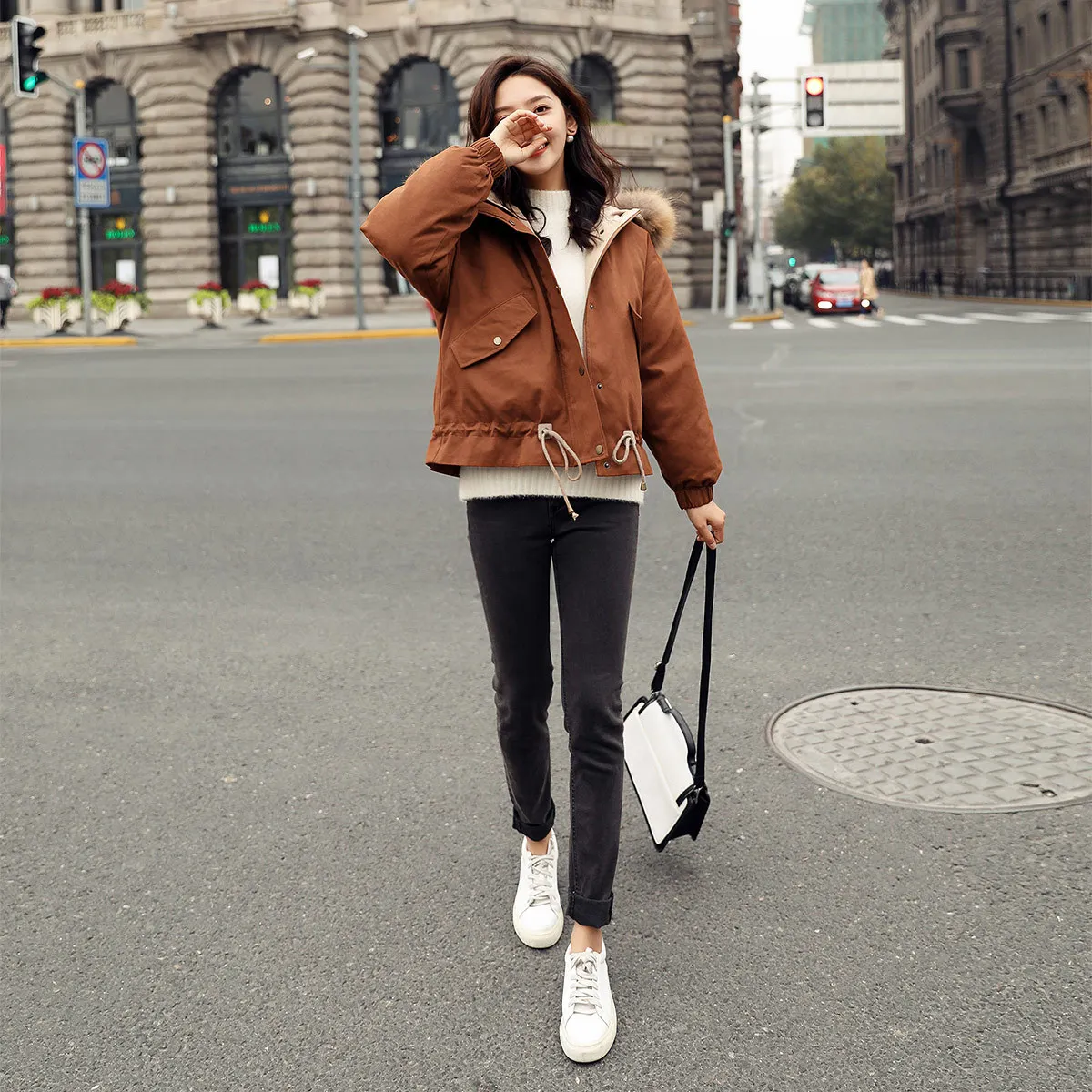 

Winter Cotton-padded Clothes Women's 2019 New Style Warm Thick Short Large Fur Collar Short-height down Feather Cotton-padded Ja