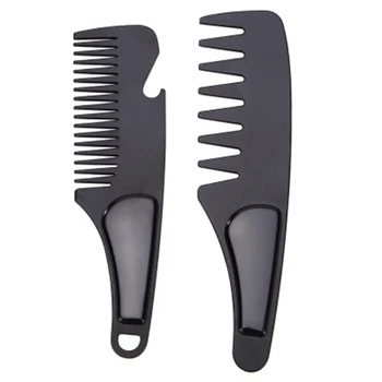 

Stainless Steel Teeth Comb Portable Detangling Hair Brush Fluffy Layers Curly Hair Black Hairbrush Hairdressing Supply
