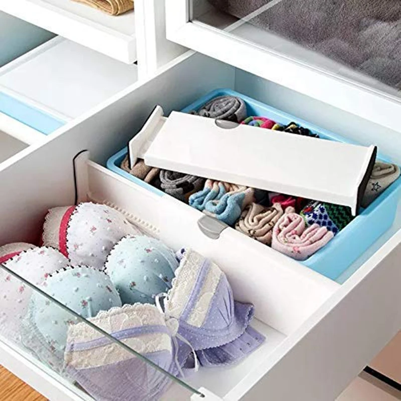 Dresser Drawer Organizers, Expandable Drawer Organizer/Divider- for Bedroom, Bathroom, Closet, Office, Kitchen Storage- 3 Pack