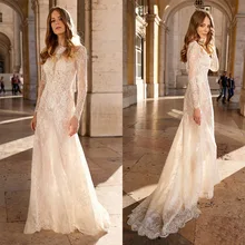 Сексуальные кружевные вечерние платья с длинным рукавом и длинным рукавом, с вырезами, со шлейфом, женское вечернее платье