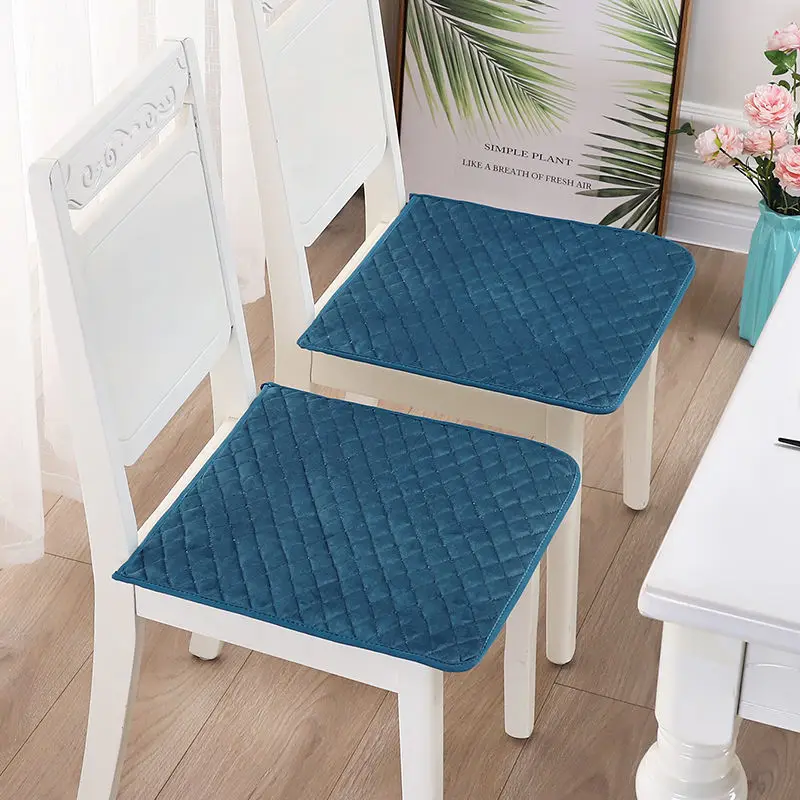 Square Plush Stool Cushions Solid Color Dinning Chair Seat Pad Thicken Soft Office Home Chair Cushions Non-Slip Sit Mat Modern