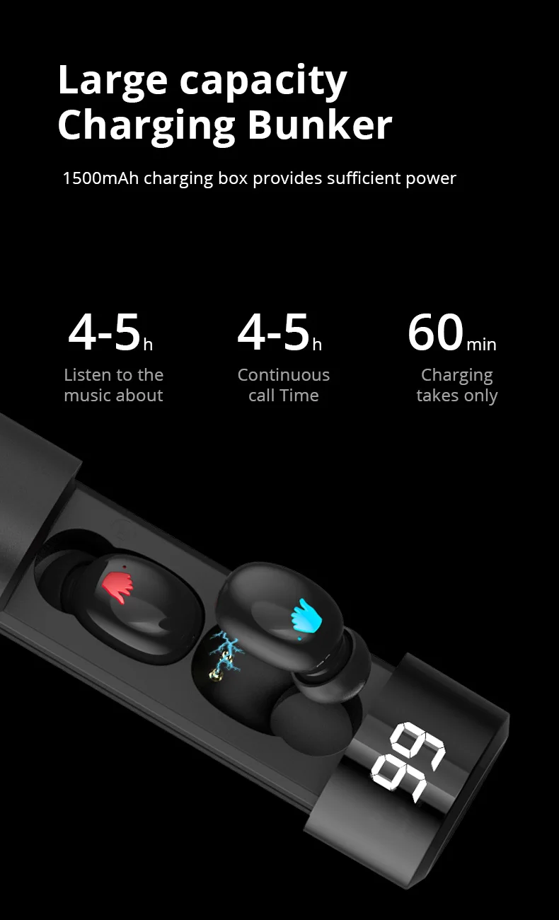 TWS Q67, Bluetooth наушники 5,0, беспроводные наушники, 3D стерео мини с двойным микрофоном, спортивные водонепроницаемые наушники, гарнитура для автоматического сопряжения