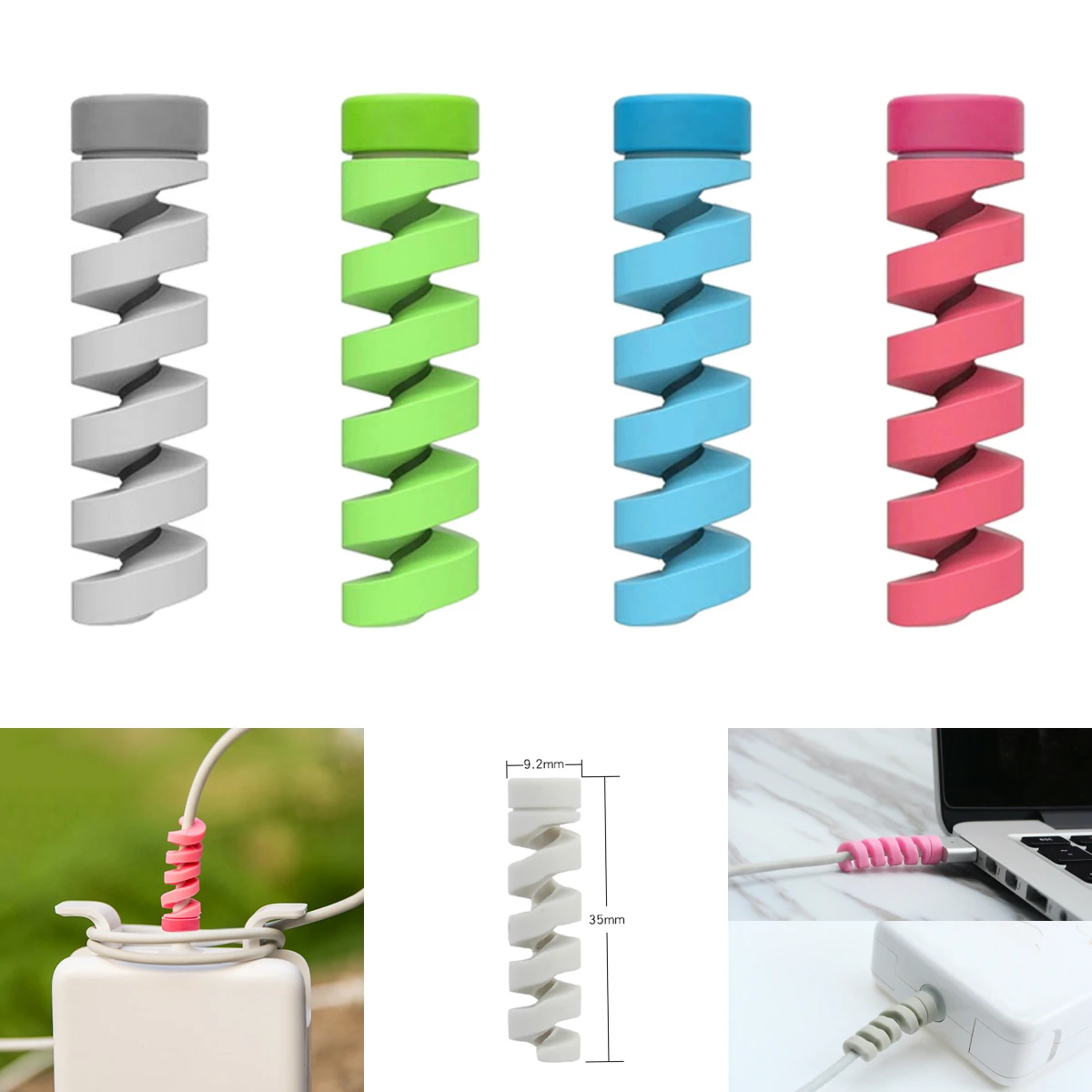 

1pc/ 6pcs/ 10pcs Cable protector Bobbin winder Data Line Case Rope Protection Spring twine For iPhone Android USB Earphone Cover