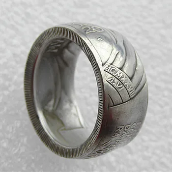 

Handmade Ring By Italy 20 Lire 1943 Medal Silver Plated Copy Coins In Sizes 8-16