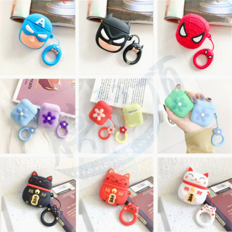 Силиконовый чехол для AirPods 2 Bluetooth наушники super man Лига героев беспроводные наушники для Apple AirPods2 защитный чехол