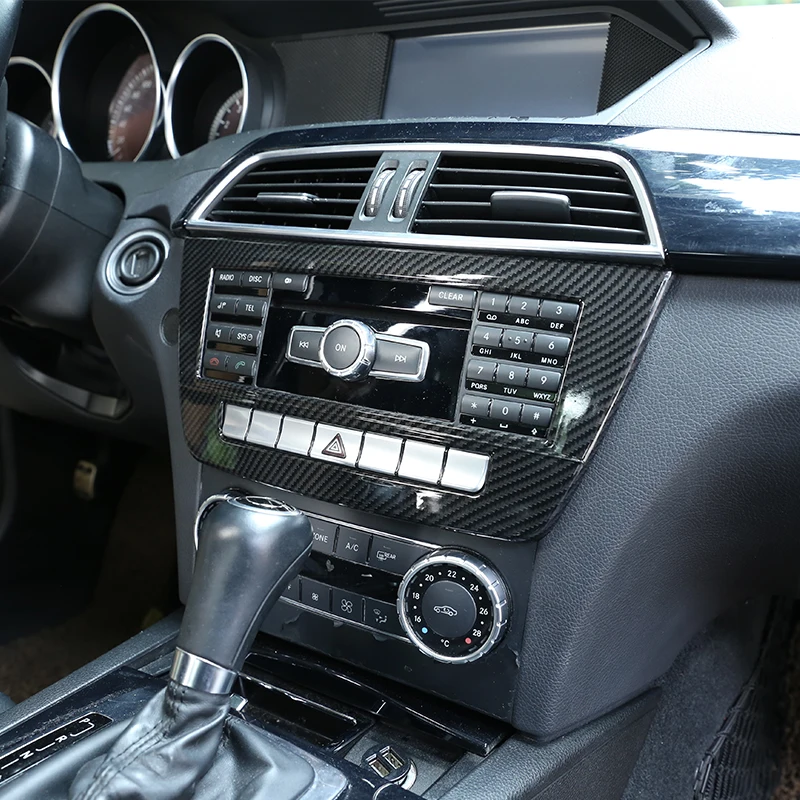 Carbon Fiber Car Interior Decoration Trim Stickers For Mercedes benz C Class W204 C180 C200 2007-2013 Accessories