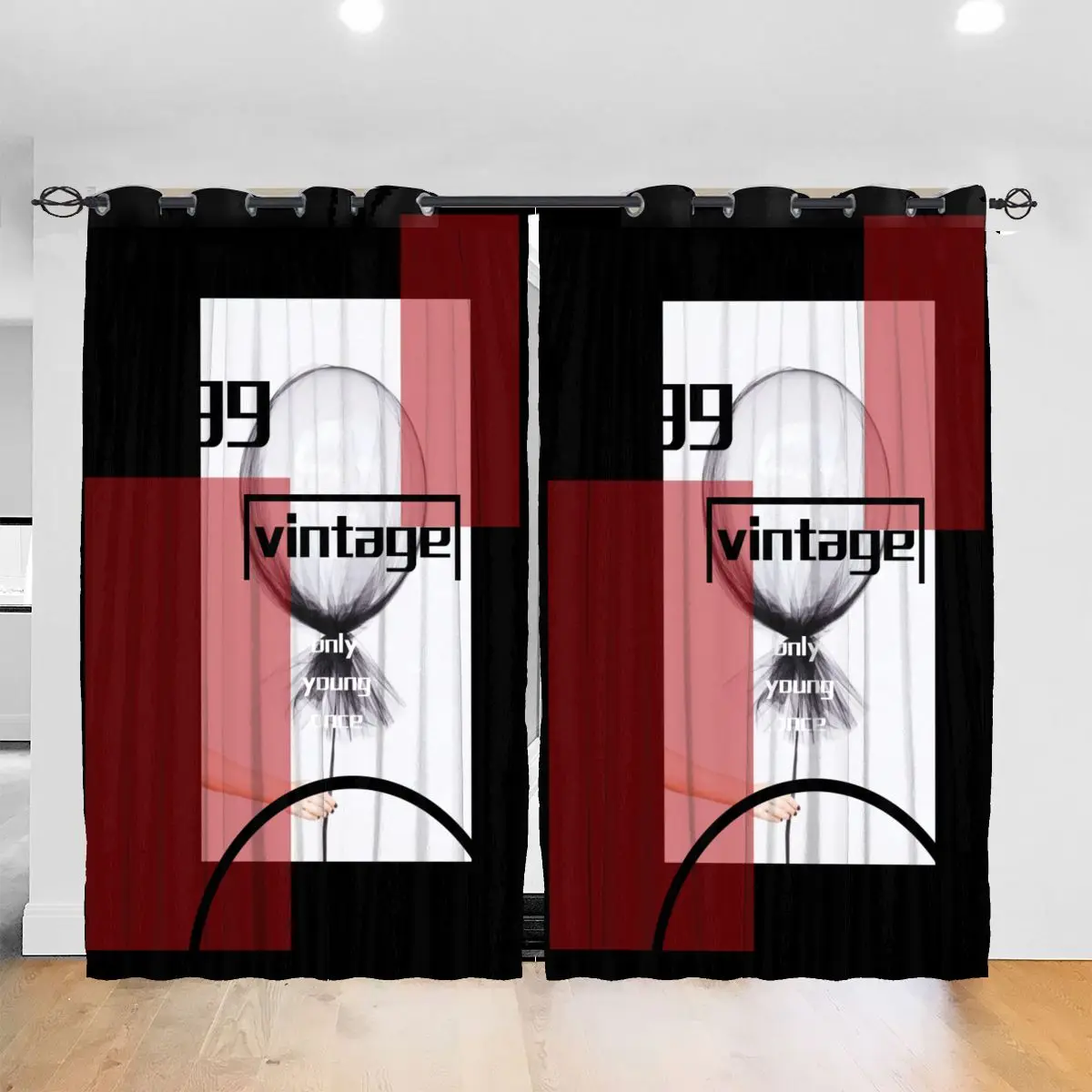 

Living Room Sun Block Curtain 1999 Vintage Only Young Once Birthday Light Shading Bedroom Blackout Window Curtains 52x72In