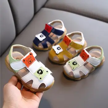 

Summer Kids Cute Bear Cartoon Toddler Boys Girls Hollow Out Sandals Sport Infant Baby Boys First Walk Shoes Sandals