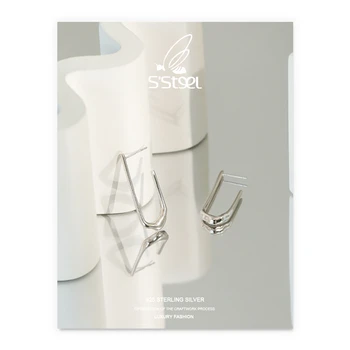 

Geometric Earrings For Women 925 Sterling Silver Stud Earring U-shape Gold Korean Earings Plata 925 Para Mujer Fine Jewellery