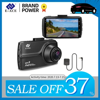 

E-ACE B18 Dash Cam GPS ADAS Car DVR Camera FHD 1080p Dashcam With Rear View Camera 24H Parking Monitor Registratory Camcorder