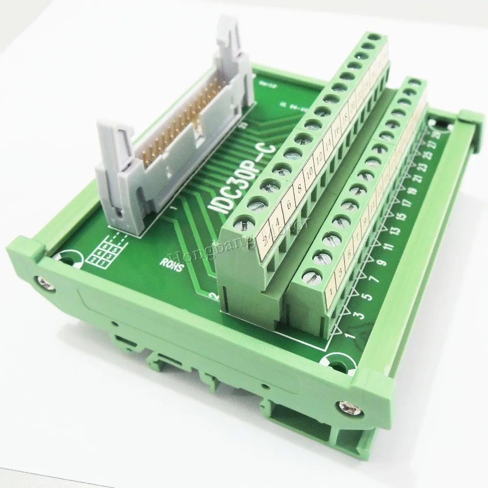IDC26P/30 P IDC 26 контактный разъем для 26 P клеммный блок Breakout Board адаптер PLC релейные клеммы DIN рейку монтаж w. Оболочки