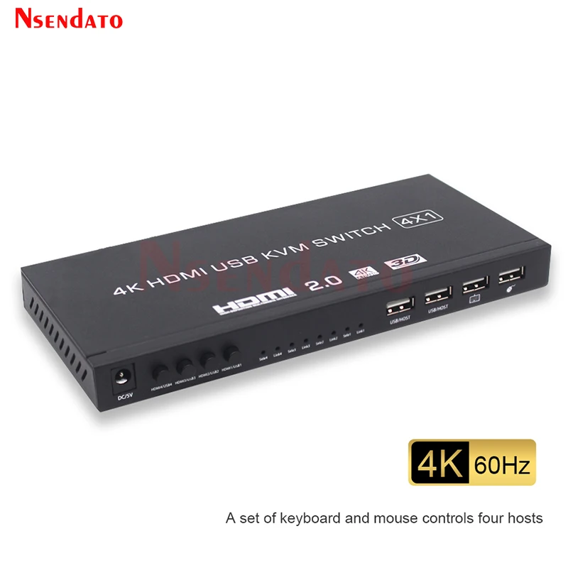 HDMI KVM переключатель 2 порта 4K USB адаптер в 1 выход аудио видео для клавиатуры мыши