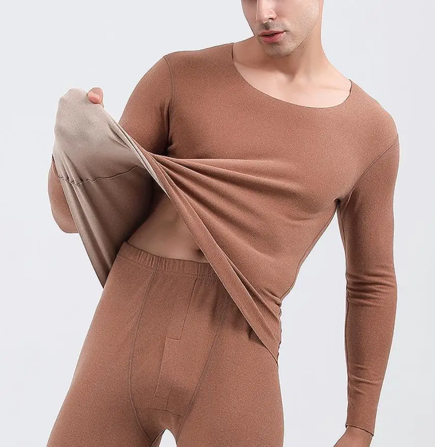 Men Thermal Underwear Warm Long Jhons Winter Tops Buttoms Set AB Inside Clothes