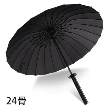 

Japanese Samurai Sword Long Handle Umbrella Sunscreen 8-24K Strong Windproof Umbre Waterproof Umbrella Semi-automatic Umbrella