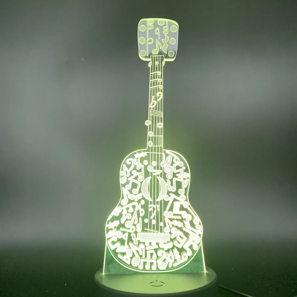 

3D Lamp Music Guitar Light for Children Room Touch Sensor Nightlights Kids Gift Acrylic Colorful lights battery Led Night Light