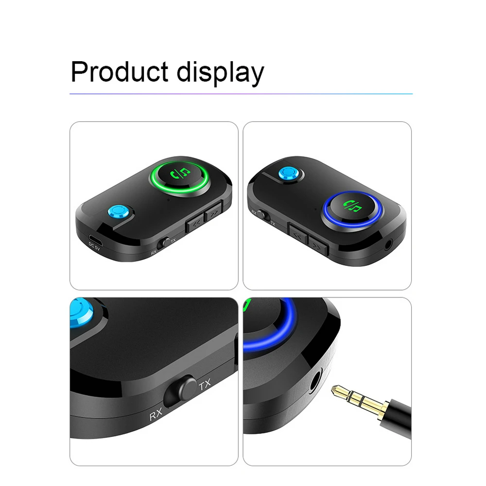 Bluetooth 5 0 Audio Transmitter Receiver 3 5mm 3 5 AUX USB Stereo Music Wireless Adapter Dongle For PC TV Headphone Car Speaker
