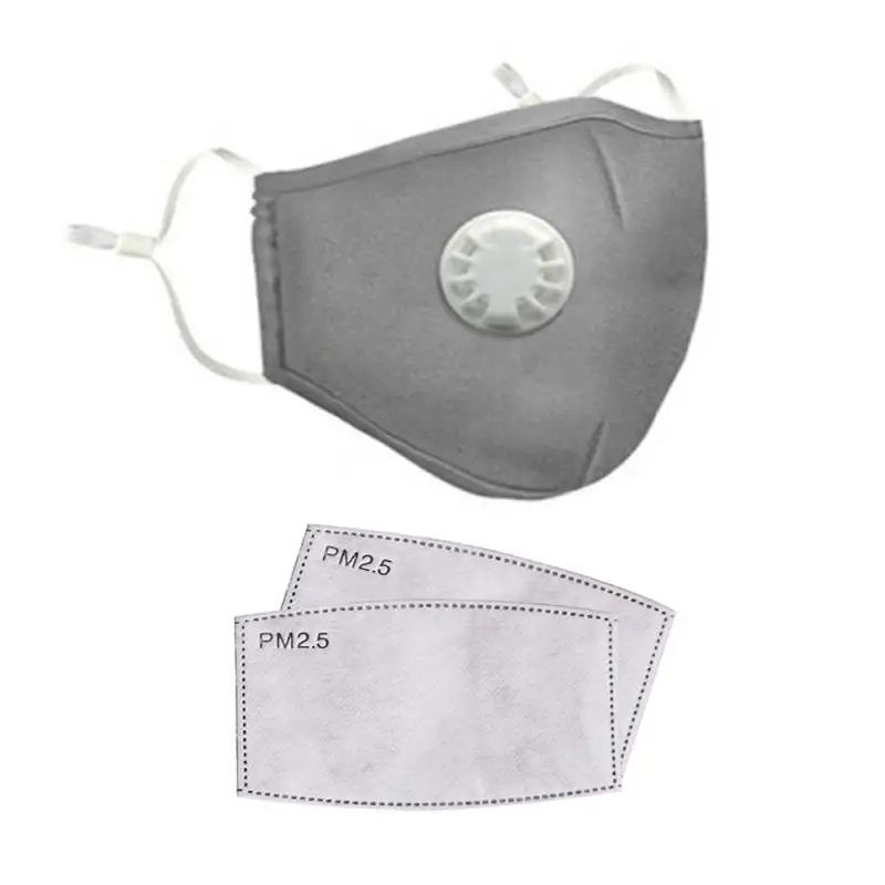 5Pcs Anti PM2.5 Cotton Masque Anti Haze Dust Face Masks Activated Carbon Filter Respirator Mouth-muffle Mascarillas With Valve