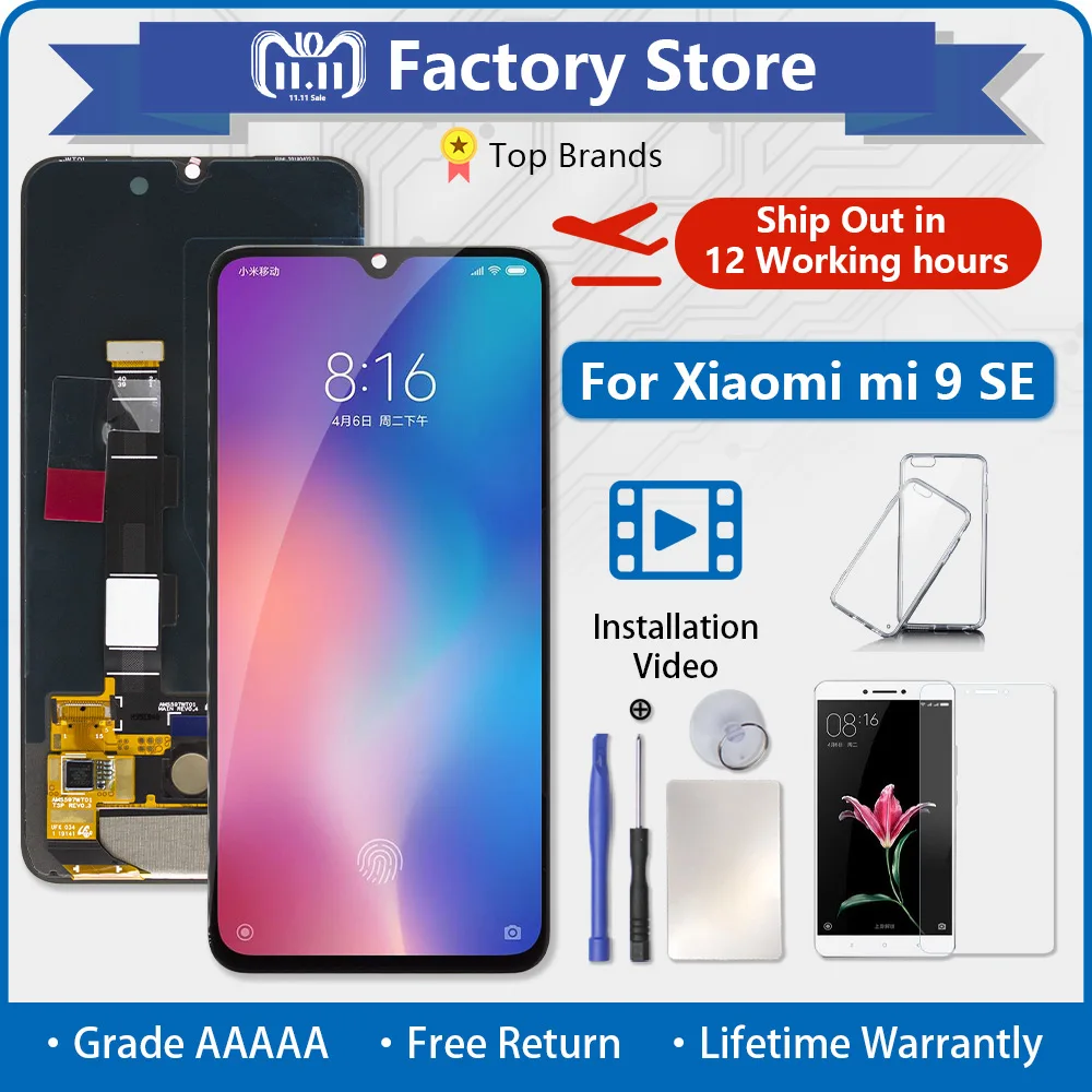 

Screen For Xiaomi mi 9 Se LCD Display Touch Screen Digitizer Assembly With Frame For Xiaomi mi9 Se LCD Pantalla For mi 9se LCDs