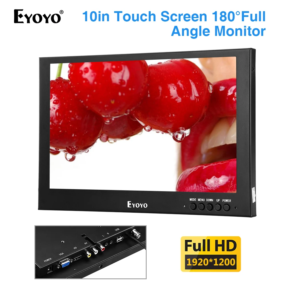 

EYOYO EM10G 10" Small portable monitor pc ips 1920X1200 LCD Screen gaming Monitor HDMI VGA USB BNC AV 12V DC for Raspberry Pi