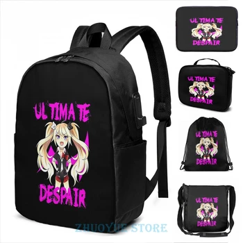 

Funny Graphic print Ultimate Despair - Junko Enoshima USB Charge Backpack men School bags Women bag Travel laptop bag