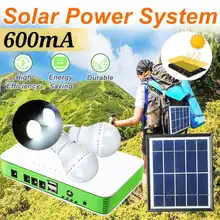 Солнечный светильник ing system портативный аварийный Домашний Светильник с солнечной панелью 2 светодиодный лампы 3 порта для внутреннего и наружного кемпинга