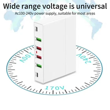 

USB charger PD 72W smartphone pad charging output 2 Type-C 6 port 2 USB-A dual QC 3.0 fast charging 18W x2 adapter um
