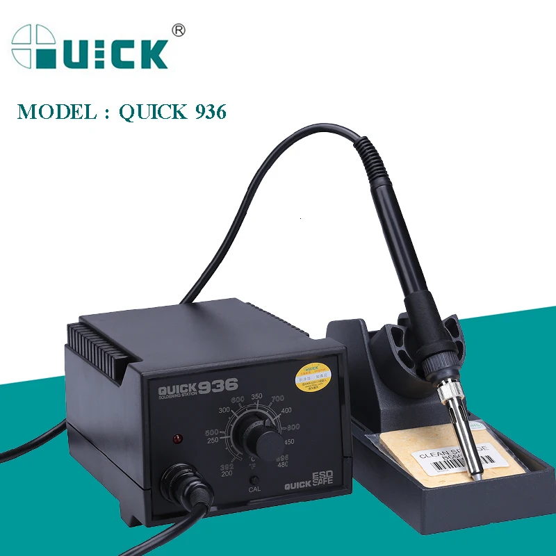 Паяльная станция QUICK 936 110 В/220 В ESD 60 Вт Электрический паяльник с регулируемой