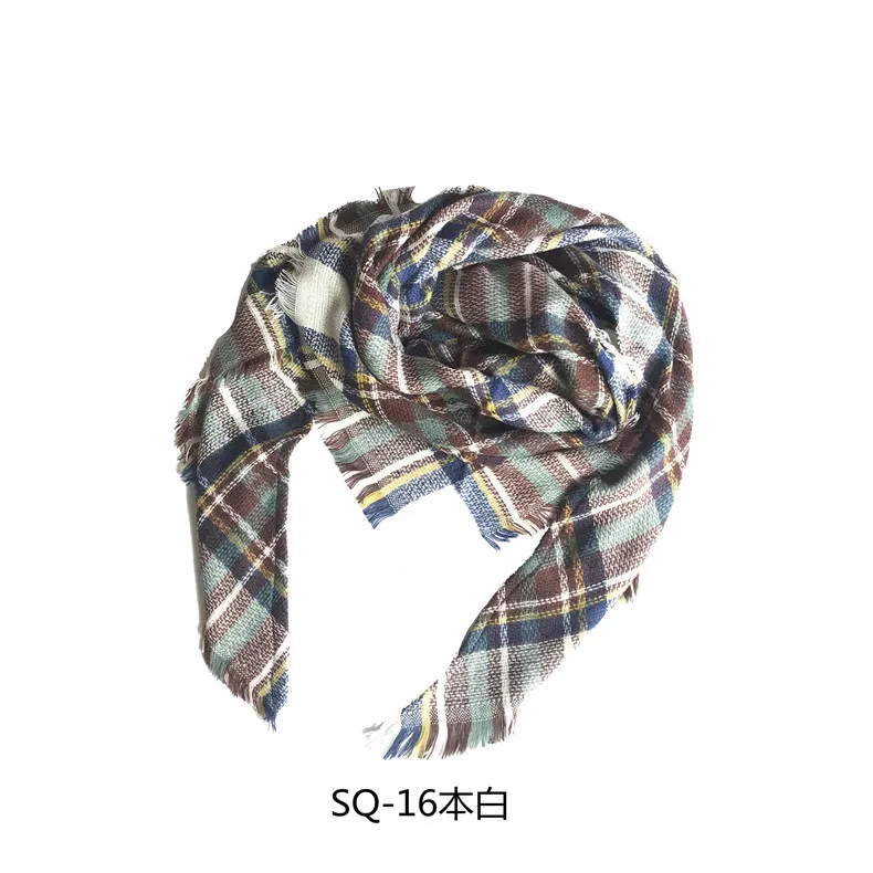 Золотой New style imitation cashmere children's plaid square towel scarf triangular scarf shawl around neck Tonglu in autumn - Цвет: Золотой