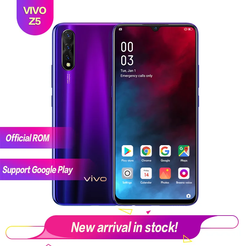 Vivo Z5 6,38 "Snapdragon 712 6G 128G супер AMOLED Полный экран 1080*2340 лицо + сканер отпечатков пальцев 4500mAh 22,5 w флэш-Зарядка 4 камеры