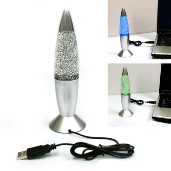 

new 3D Rocket Multi Color Changing Lava Lamp RGB LED Glitter Party Mood Night Light lamparas Christmas Gift Bedside Night lamp