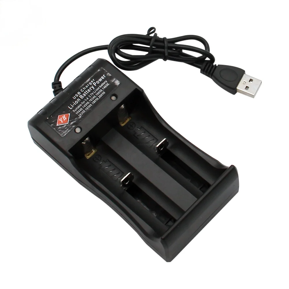 Battery Charger Universal 1/2 Slot Battery 3.7V 18650 26650 14500 17670 USB Charger Smart Chargering For Rechargeable Li-ion NiMH Batteries