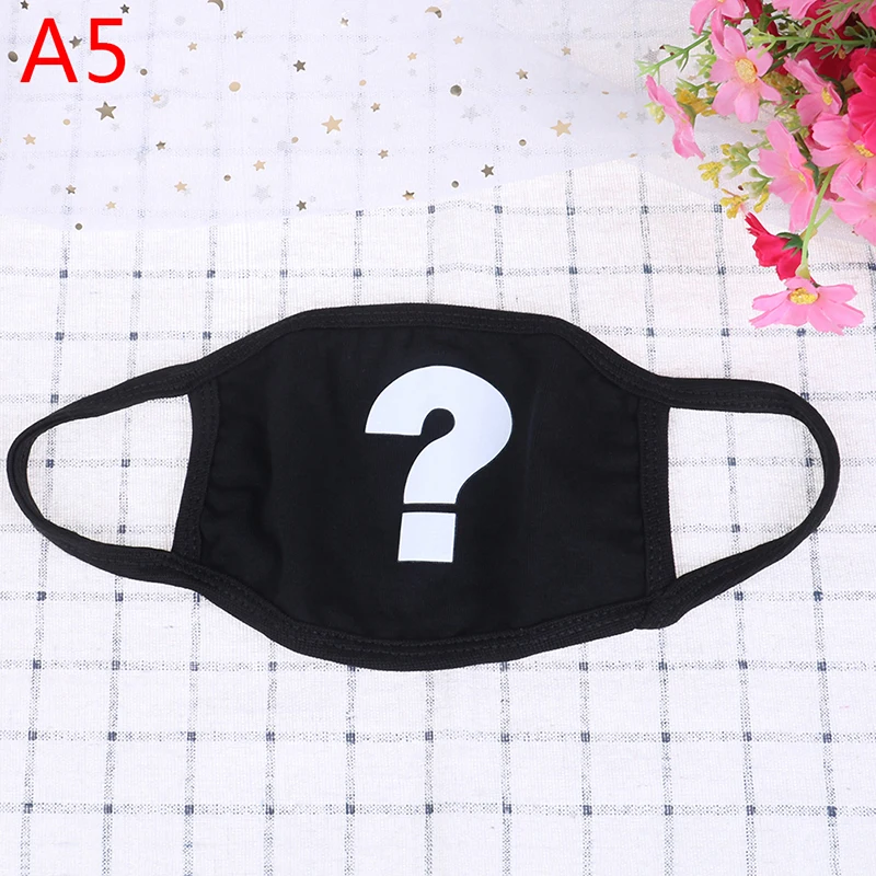 Черная хлопковая Милая маска для рта в стиле аниме, тканевая маска для защиты от пыли, унисекс, маска для лица, сохраняющая тепло, маска для лица - Цвет: as pic