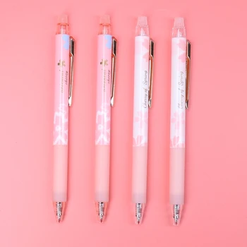 

Erasable gel ink pens click type cherry blossom style 0.5mm black ink gel pen writing stationery 2pcs/lot