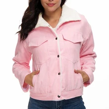 Sfit женская зимняя куртка, пальто с толстым мехом, парки, модная Вельветовая куртка-бомбер с подкладкой из искусственного меха, однотонная верхняя одежда, мода